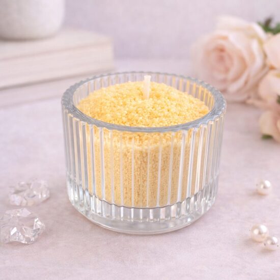 Žlutá sypaná svíčka z přírodního vosku